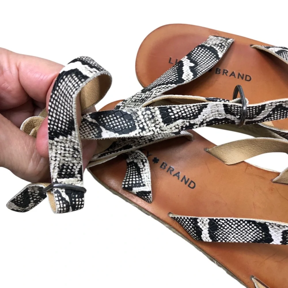 Lucky Brand Jakina Snakeskin Espadrille Wedge Sandal Women 10M/42 Platform Shoe